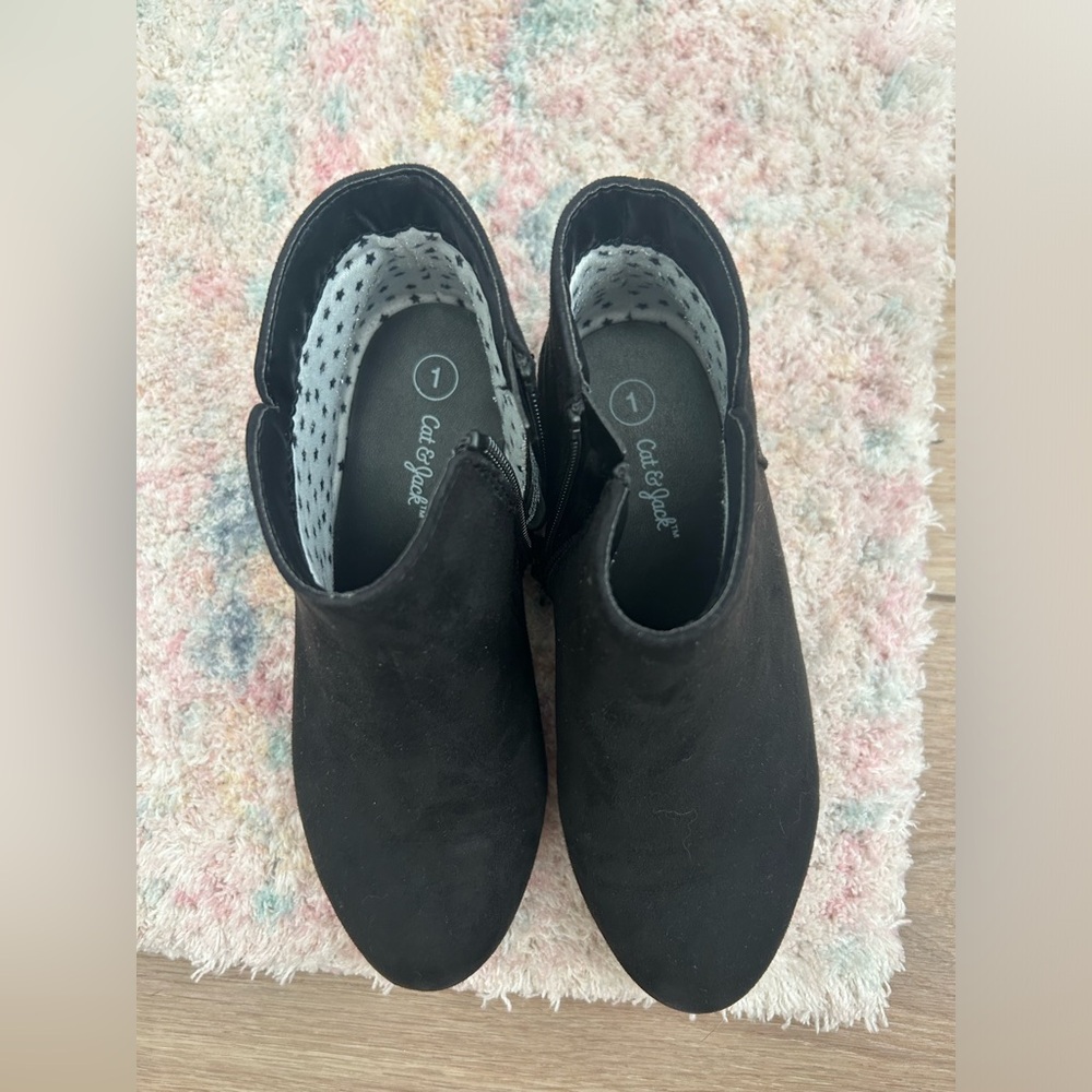 Cat&Jack Booties- girls, black, worn once